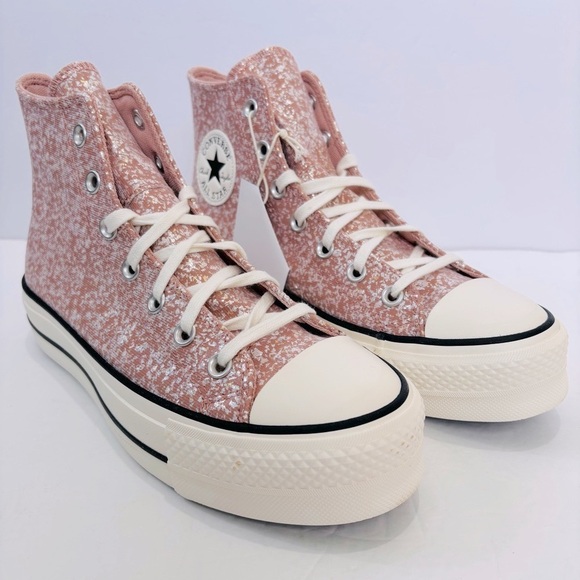 Converse Chuck Taylor Lift Platform Sparkling Glitter canvas high top sneakers - Picture 2 of 14